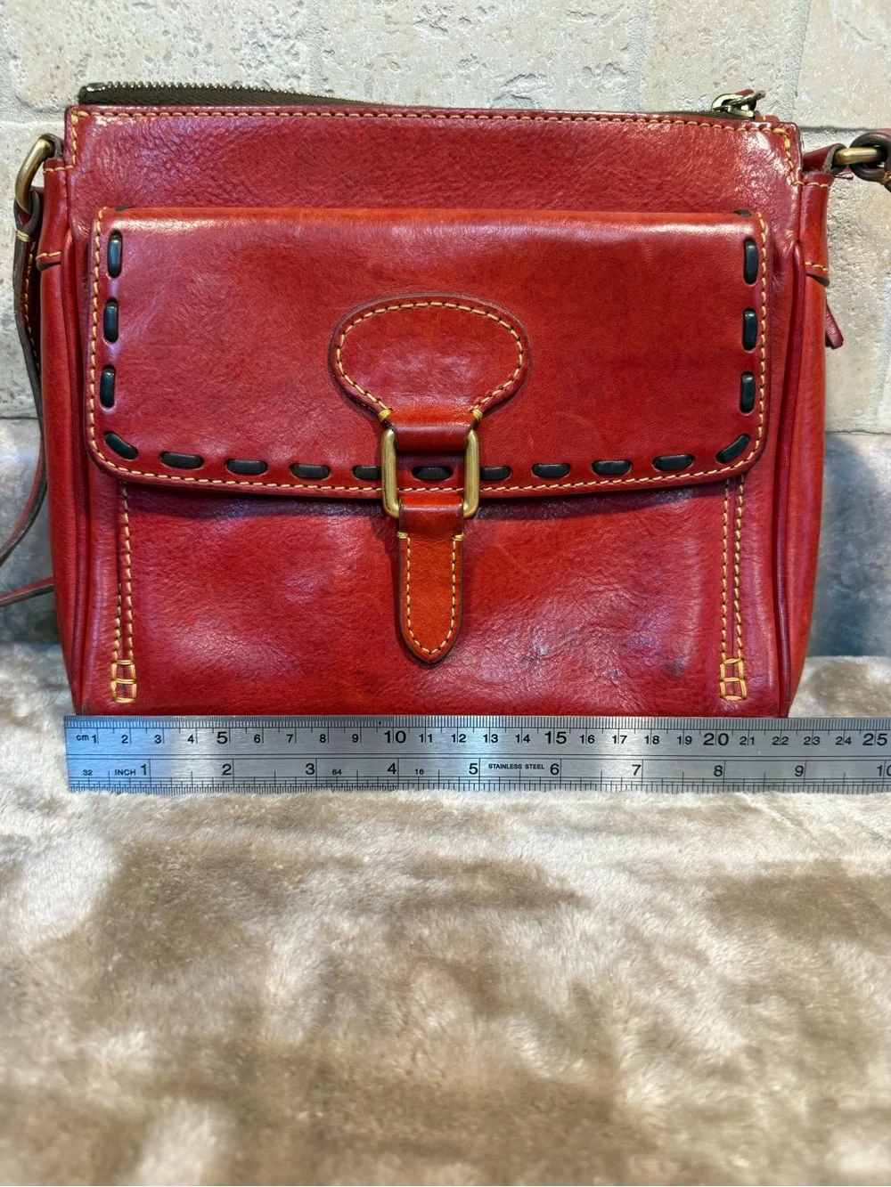 Dooney & Bourke Classic Red Leather Crossbody Bag -